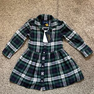 Ralph Lauren - Green Plaid Kids Dress- Size 3